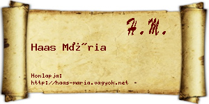 Haas Mária névjegykártya
